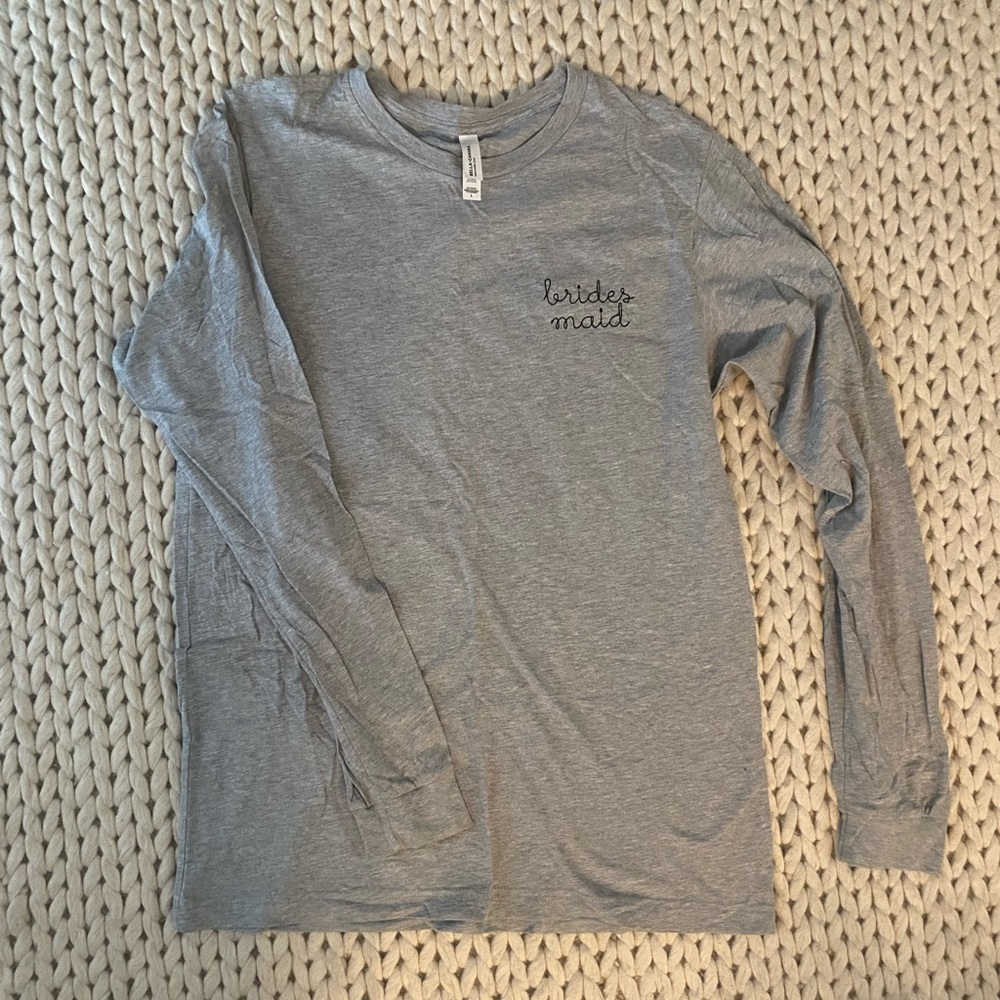 Bridesmaid embroidered long sleeve tee